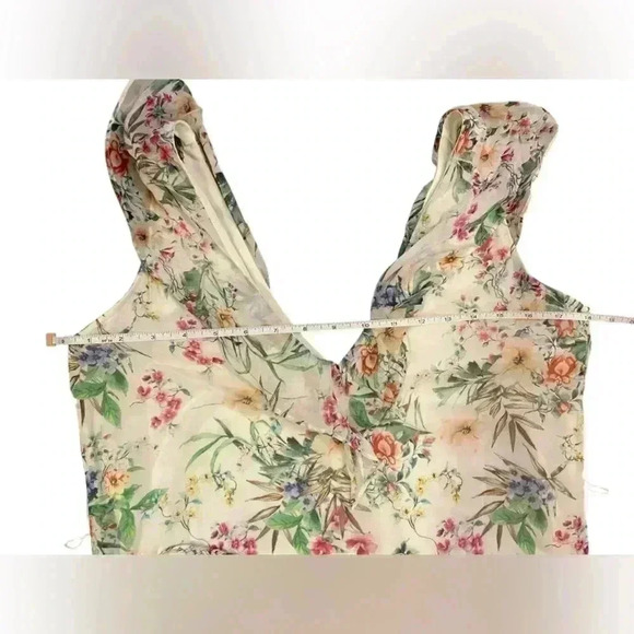 Hale Bob Beautiful Tiered White Floral Dress with Braided Belt Size XS - Picture 7 of 9